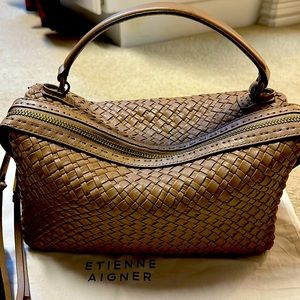 Etienne Aigner Woven Leather Handbag/Strap